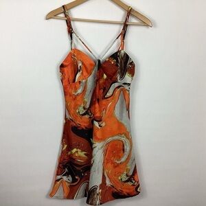 Urban Outfitters Pretty Please Cutout Dress Size Medium Orange